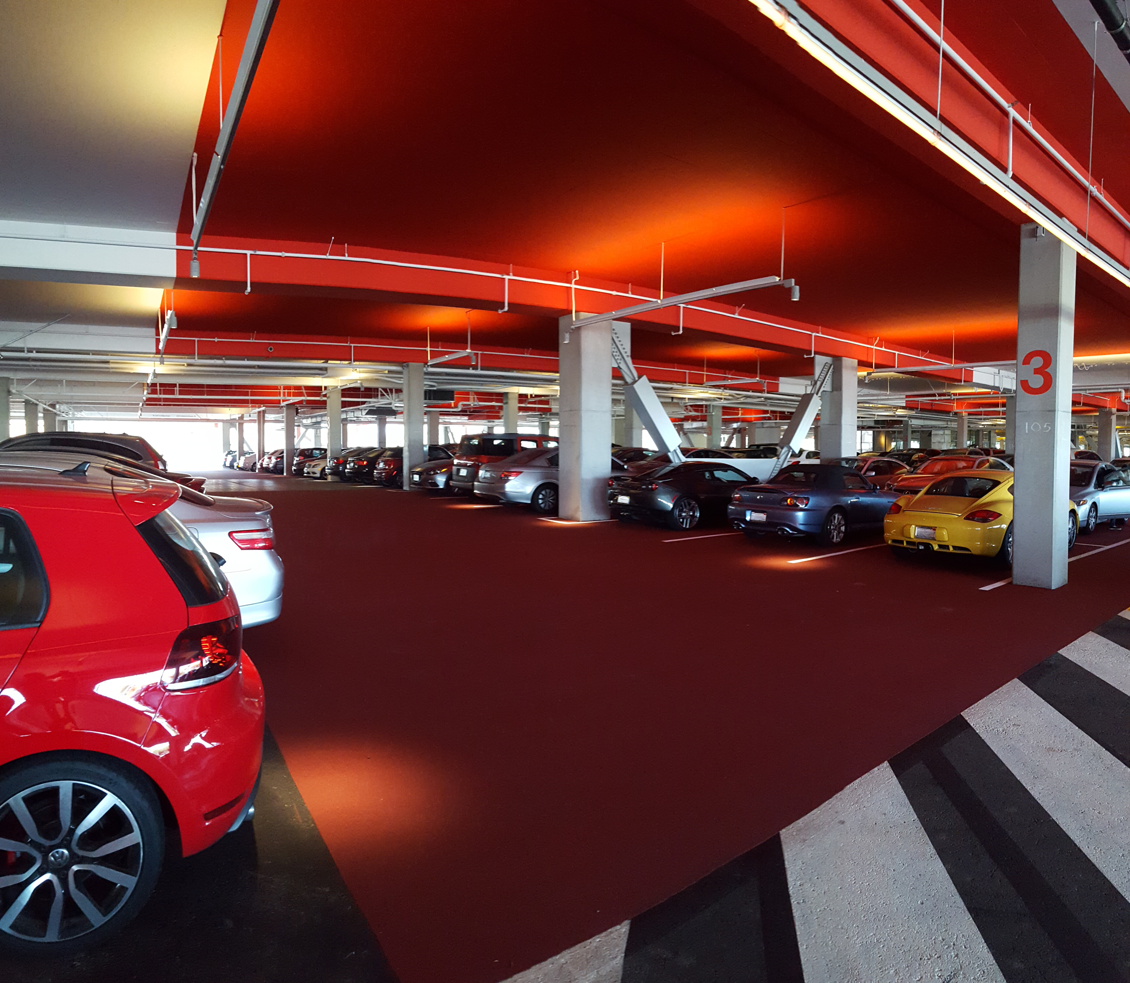 SealMaster ColorPave colored pavement sealer in color red used at Facebook HQ in California.