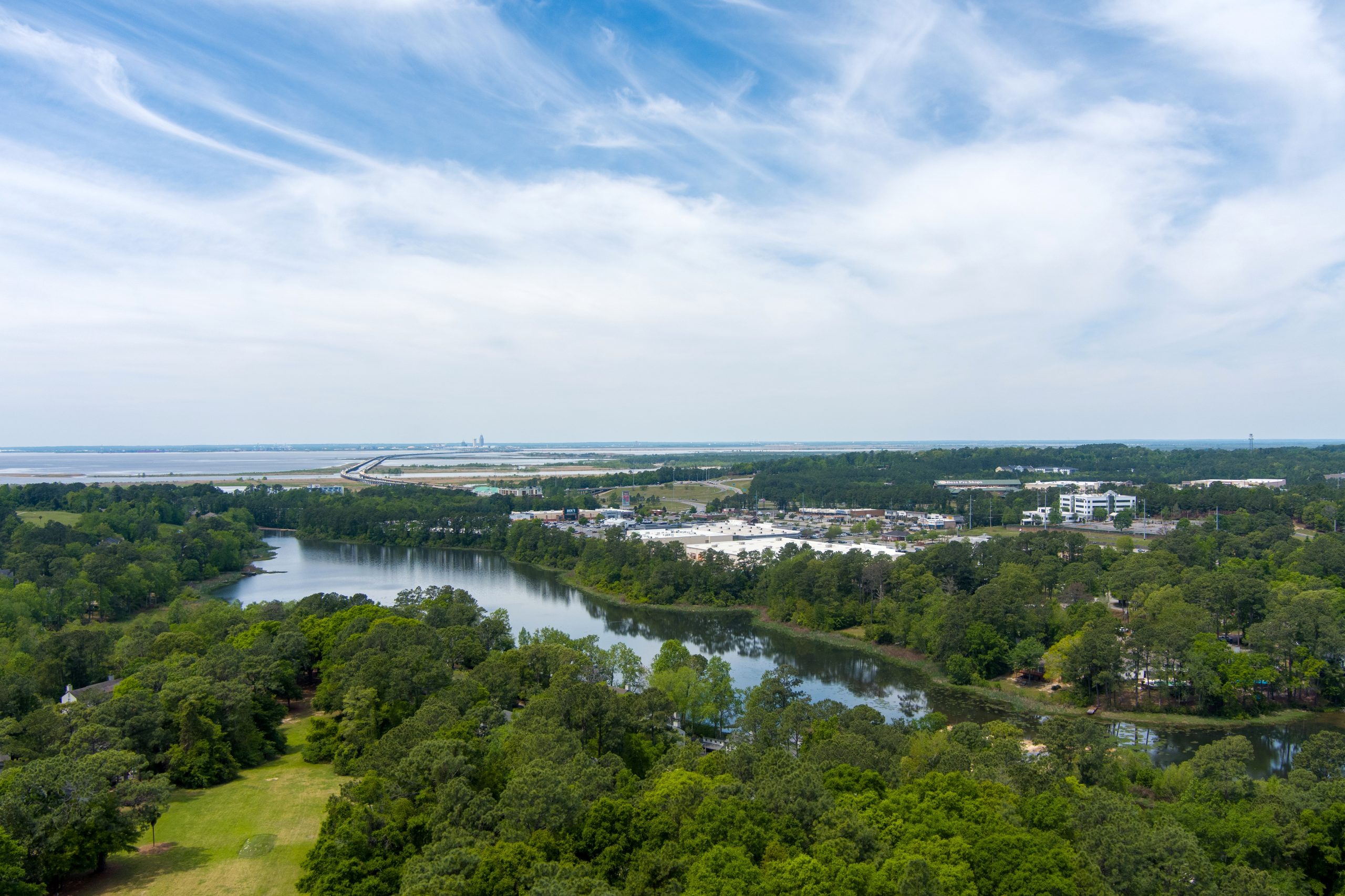 Aerial view of Daphne, Alabama in April