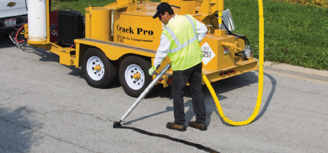 How to repair cracks in asphalt pavement. Crack filling and sealing application how-to and informatioHow to repair cracks in asphalt pavement. Crack filling and sealing application how-to and information. Apply crack filling materials with a CrackPro.