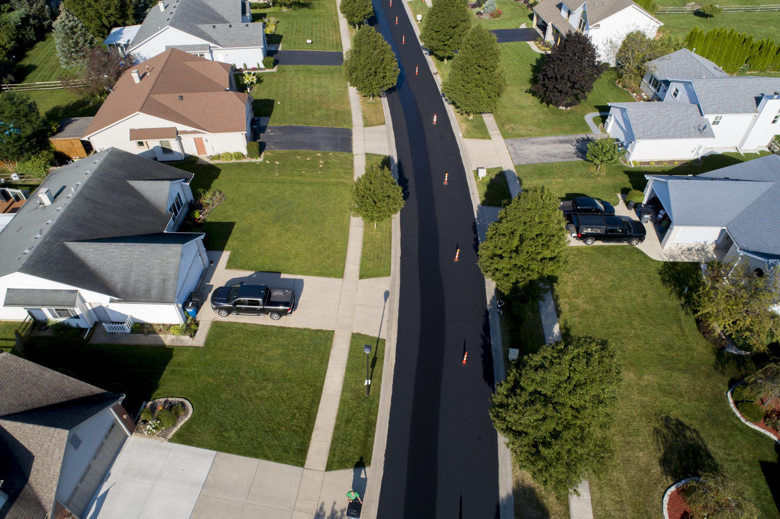 Liquid Road used to sealcoat a residential street in Toledo, OH by SealMaster / Local Sealcoating.