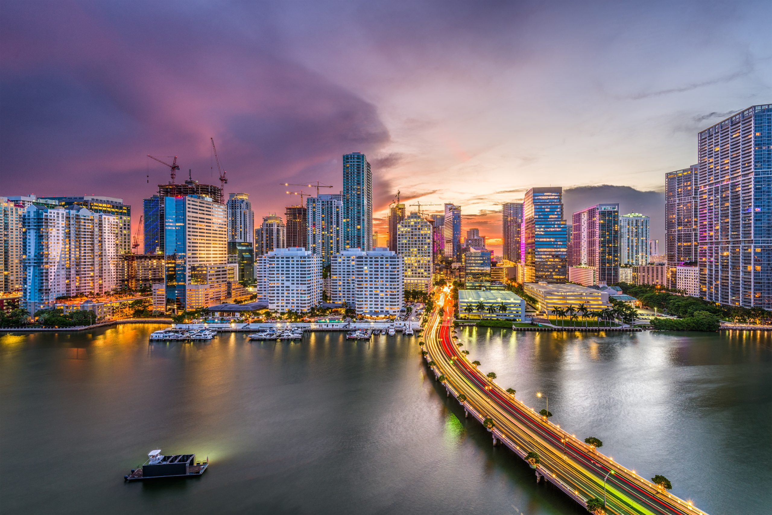 Miami, Florida, USA downtown city skyline.