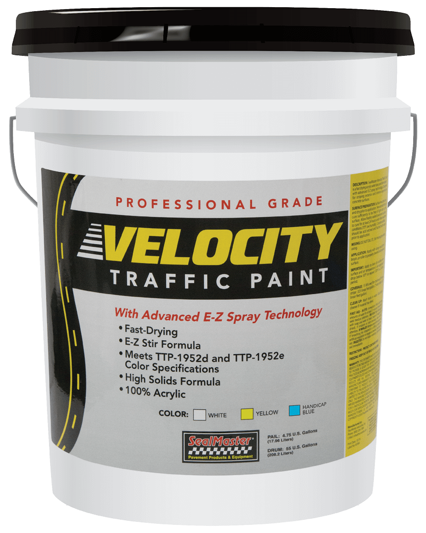 SealMaster velocity traffic paint for line striping.