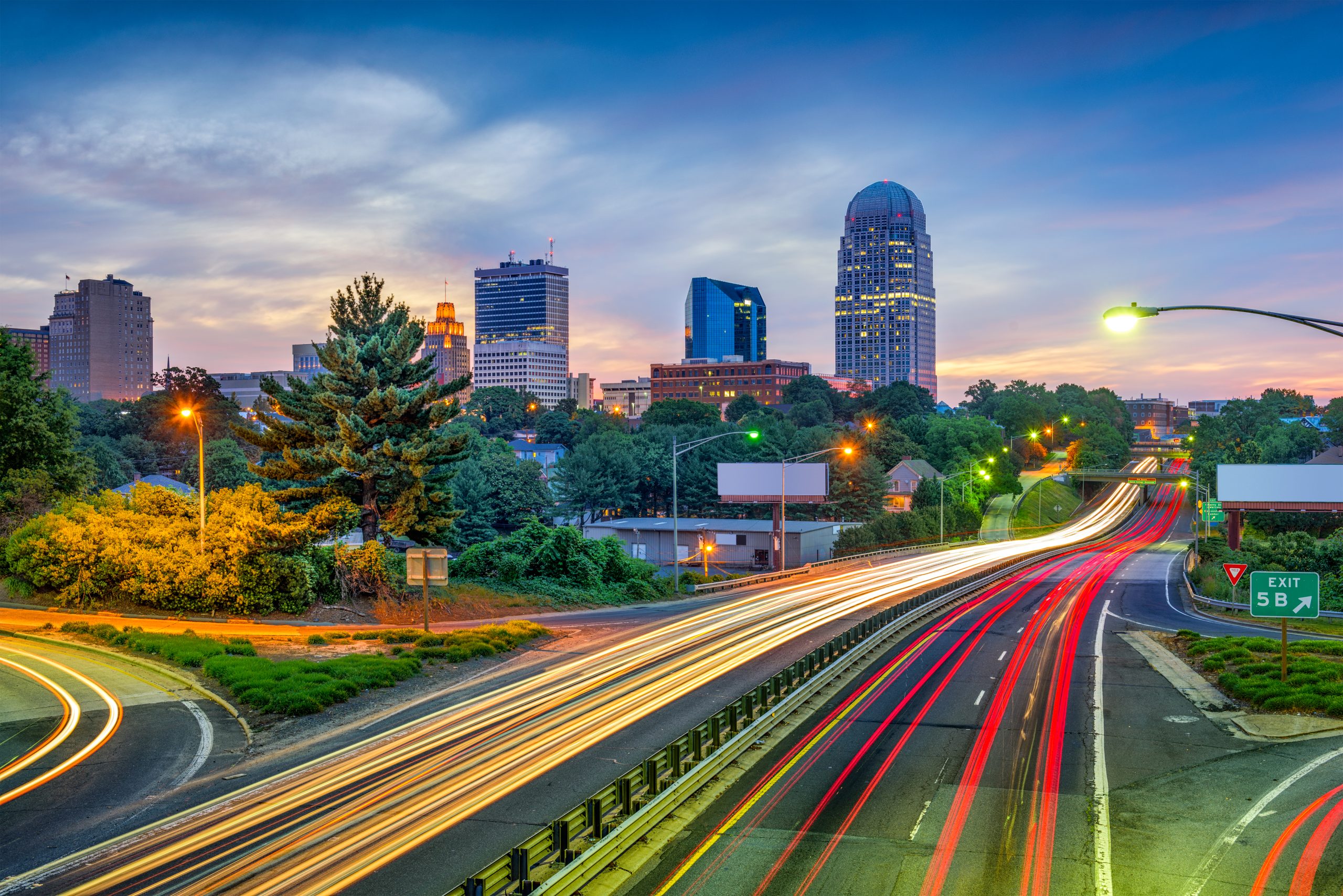 Winston-Salem, North Carolina, USA skyline.